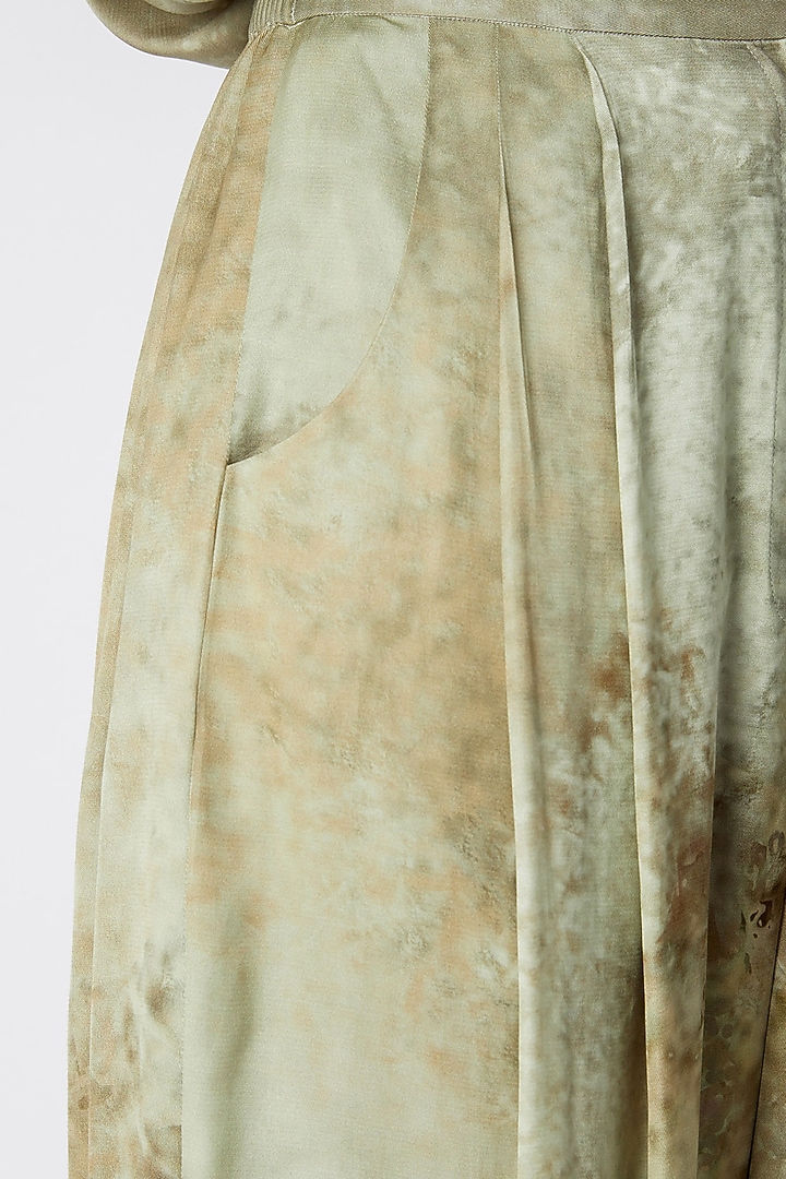 Gold Abstract Printed Trousers by Saaksha & Kinni at Pernia's Pop Up Shop