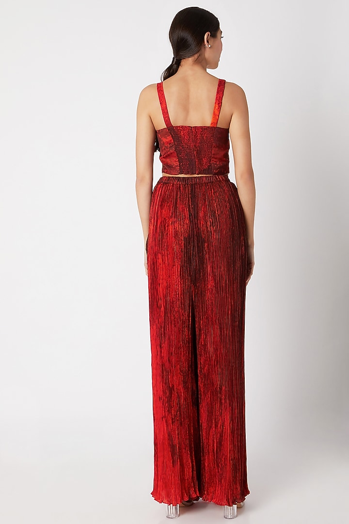 Red Digital Printed Bustier by Saaksha & Kinni at Pernia's Pop Up Shop