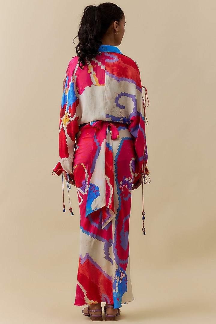 Multi-Colored Habutai Ikat Printed Vacation Dress by Saaksha & Kinni at Pernia's Pop Up Shop