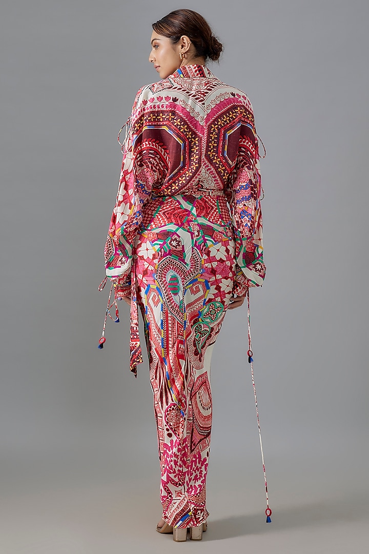 Multi-Colored Habutai Paisley Printed Asmmetric Vacation Dress by Saaksha & Kinni at Pernia's Pop Up Shop