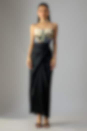 Multi-Colored Satin Floral Printed Bustier by Saaksha & Kinni at Pernia's Pop Up Shop