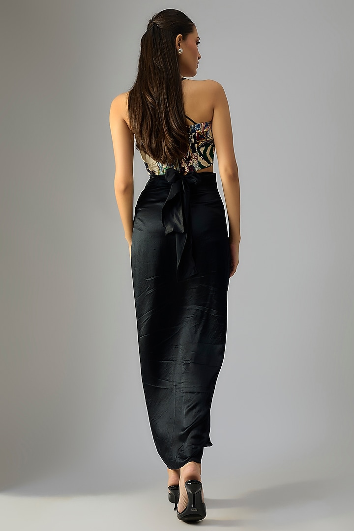 Multi-Colored Satin Floral Printed Bustier by Saaksha & Kinni at Pernia's Pop Up Shop