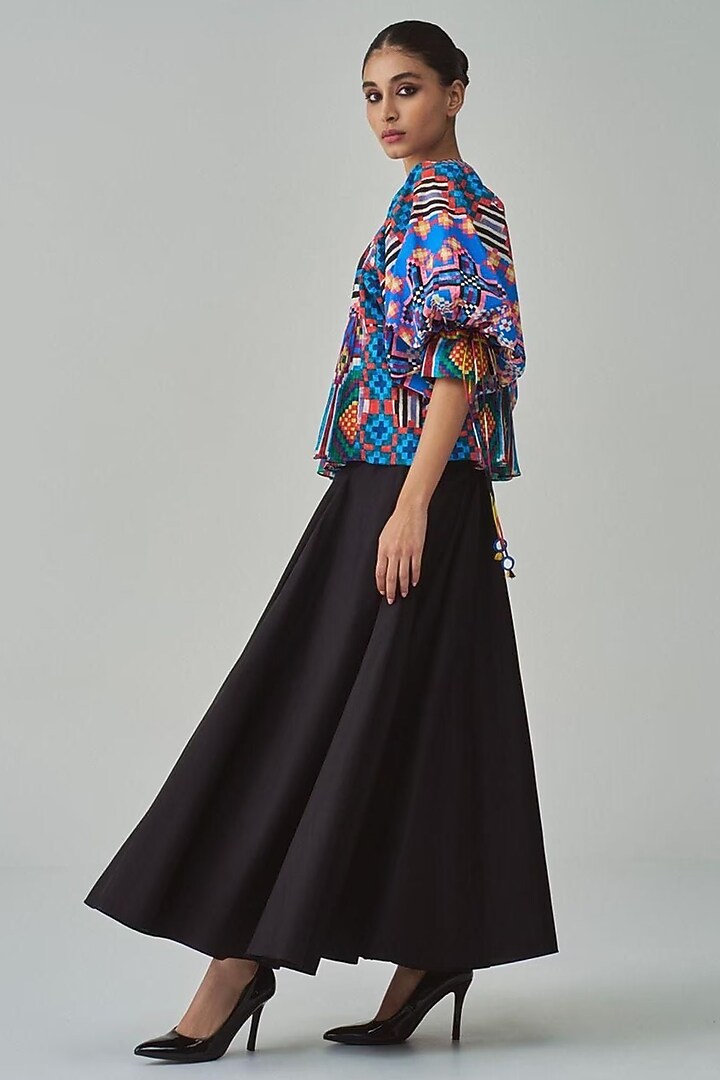 Multi-Colored Cambric Ikat Printed Blouse by Saaksha & Kinni at Pernia's Pop Up Shop