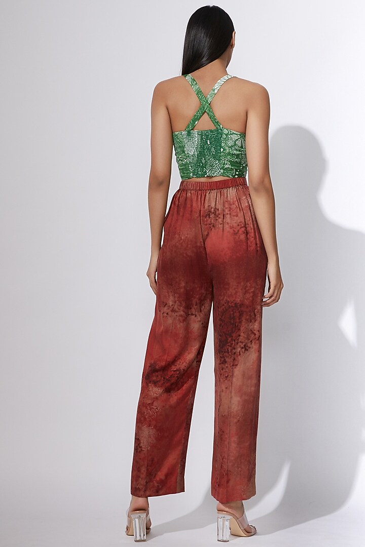 Green Floral Printed Bustier by Saaksha & Kinni at Pernia's Pop Up Shop