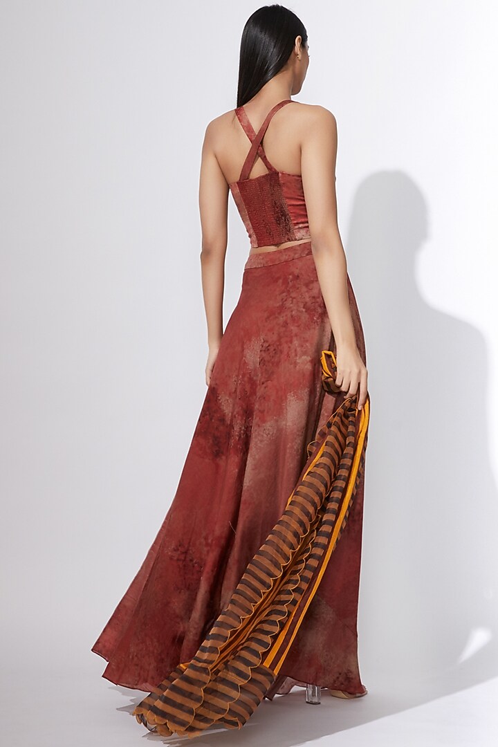 Mustard & Black Striped Dupatta by Saaksha & Kinni at Pernia's Pop Up Shop
