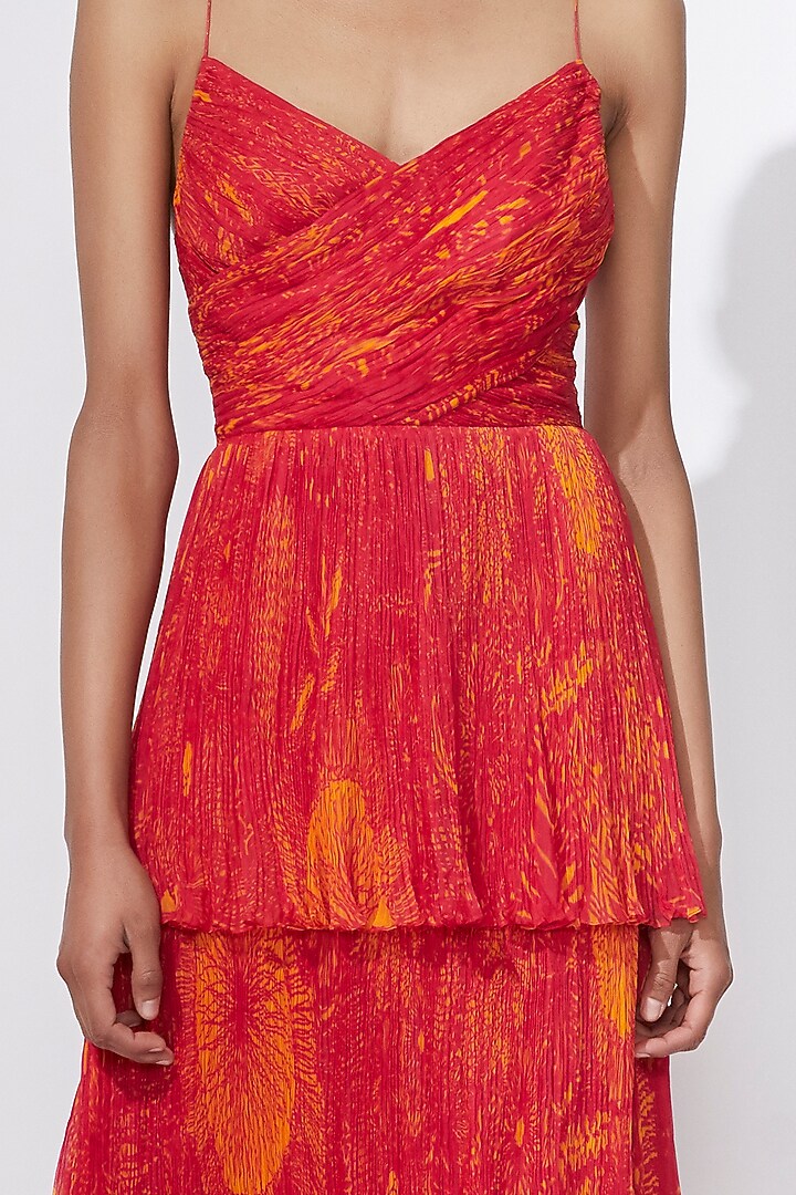 Pink & Yellow Printed Vacation Dress by Saaksha & Kinni at Pernia's Pop Up Shop