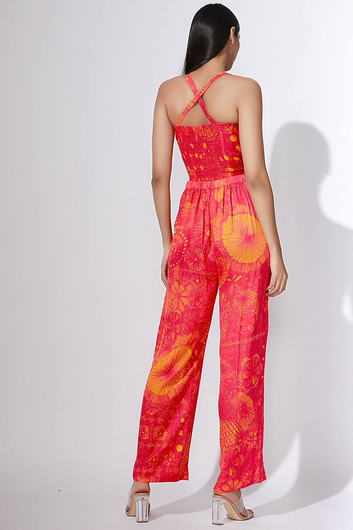 Pink & Yellow Printed Bustier by Saaksha & Kinni at Pernia's Pop Up Shop