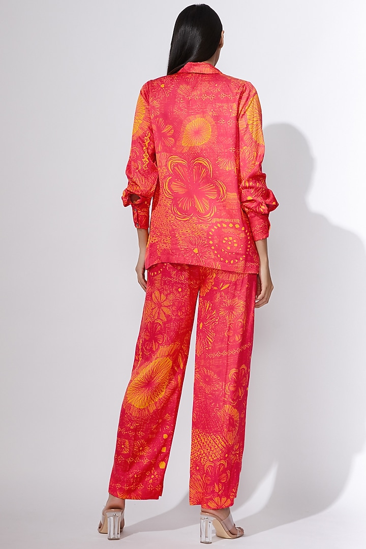 Pink & Yellow Printed Shirt by Saaksha & Kinni at Pernia's Pop Up Shop