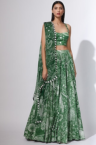 Green Printed Blouse by Saaksha & Kinni