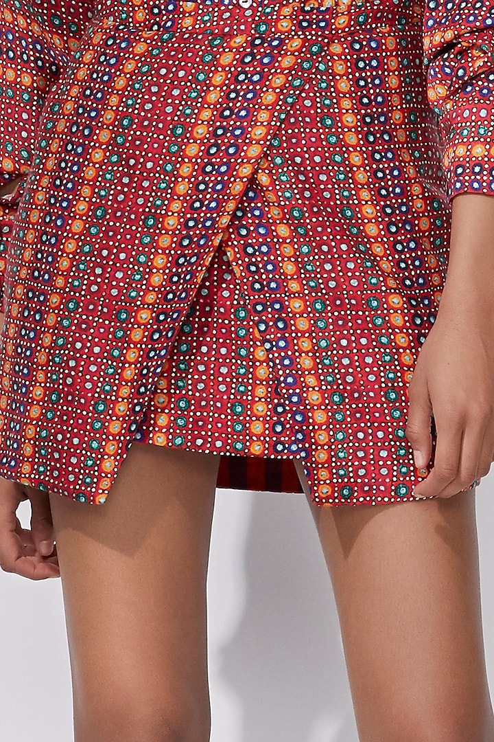 Multi Colored Printed Wrap Skirt by Saaksha & Kinni