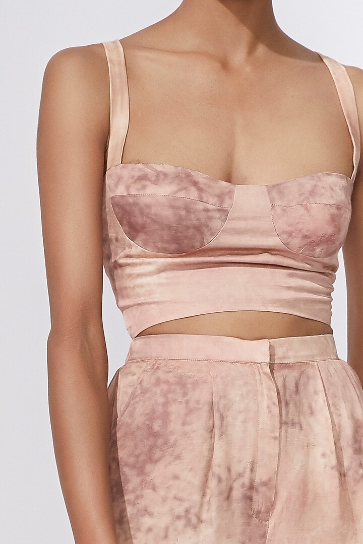 Peach Printed Bustier by Saaksha & Kinni at Pernia's Pop Up Shop