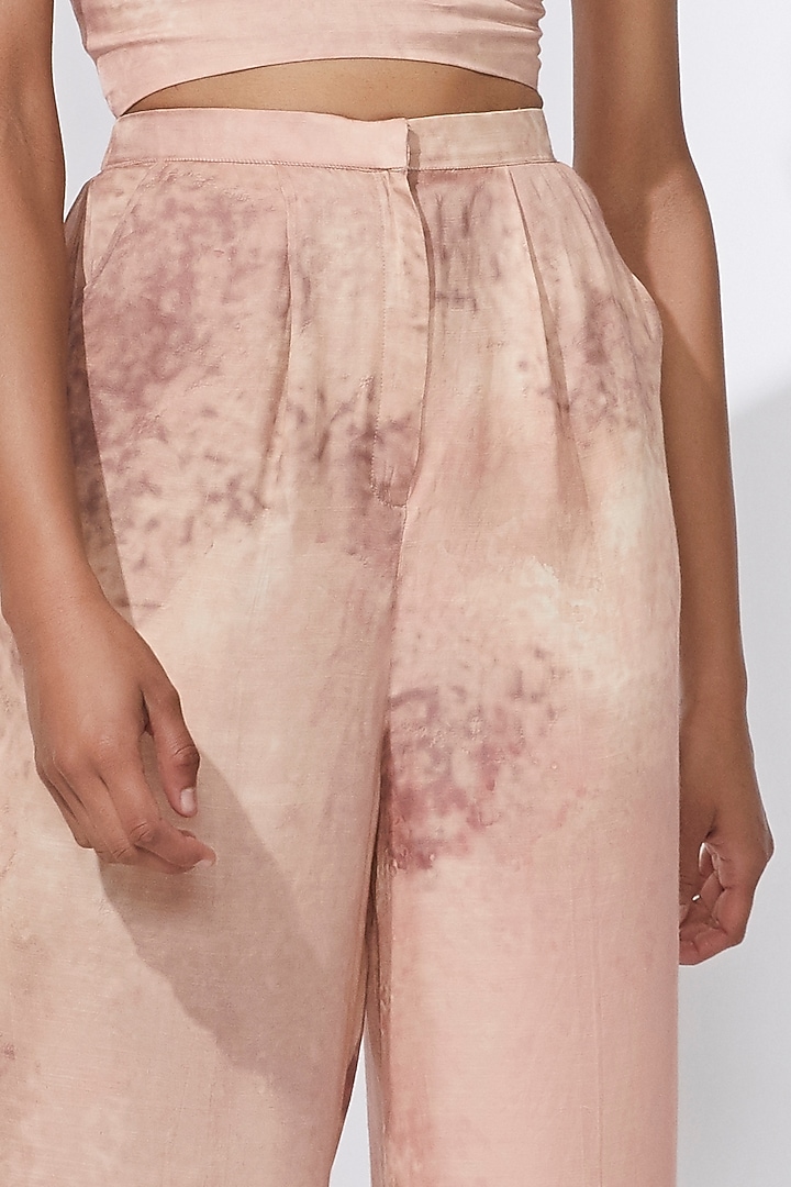 Peach Printed Trousers by Saaksha & Kinni at Pernia's Pop Up Shop