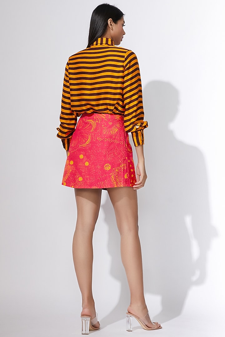 Mustard & Black Collared Shirt by Saaksha & Kinni at Pernia's Pop Up Shop