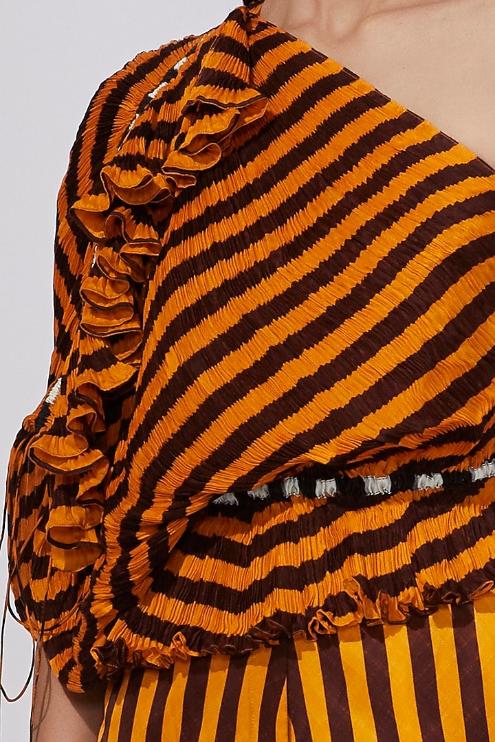 Mustard & Black Printed Blouse by Saaksha & Kinni at Pernia's Pop Up Shop
