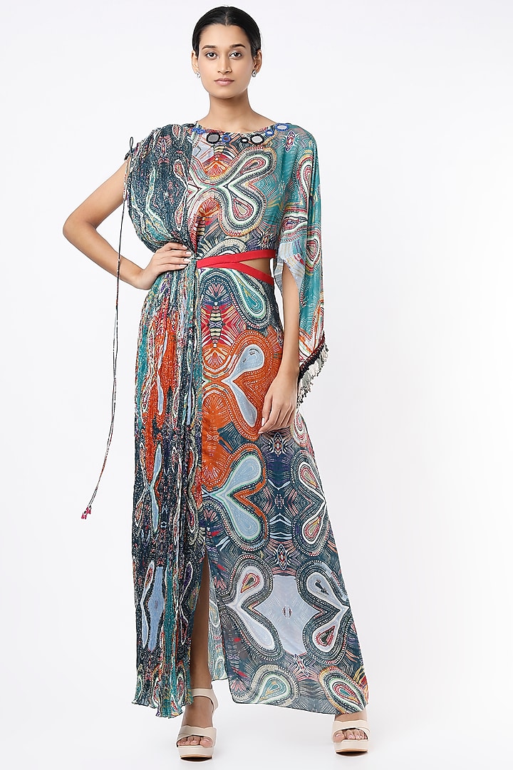 Multi-Colored Printed Maxi Dress Design by Saaksha & Kinni at Pernia's ...