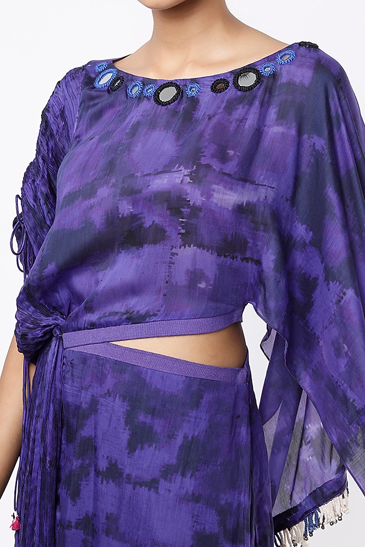 Purple Printed Maxi Cocktail Dress by Saaksha & Kinni at Pernia's Pop Up Shop
