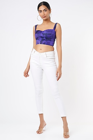 Purple Chiffon Bustier by Saaksha & Kinni