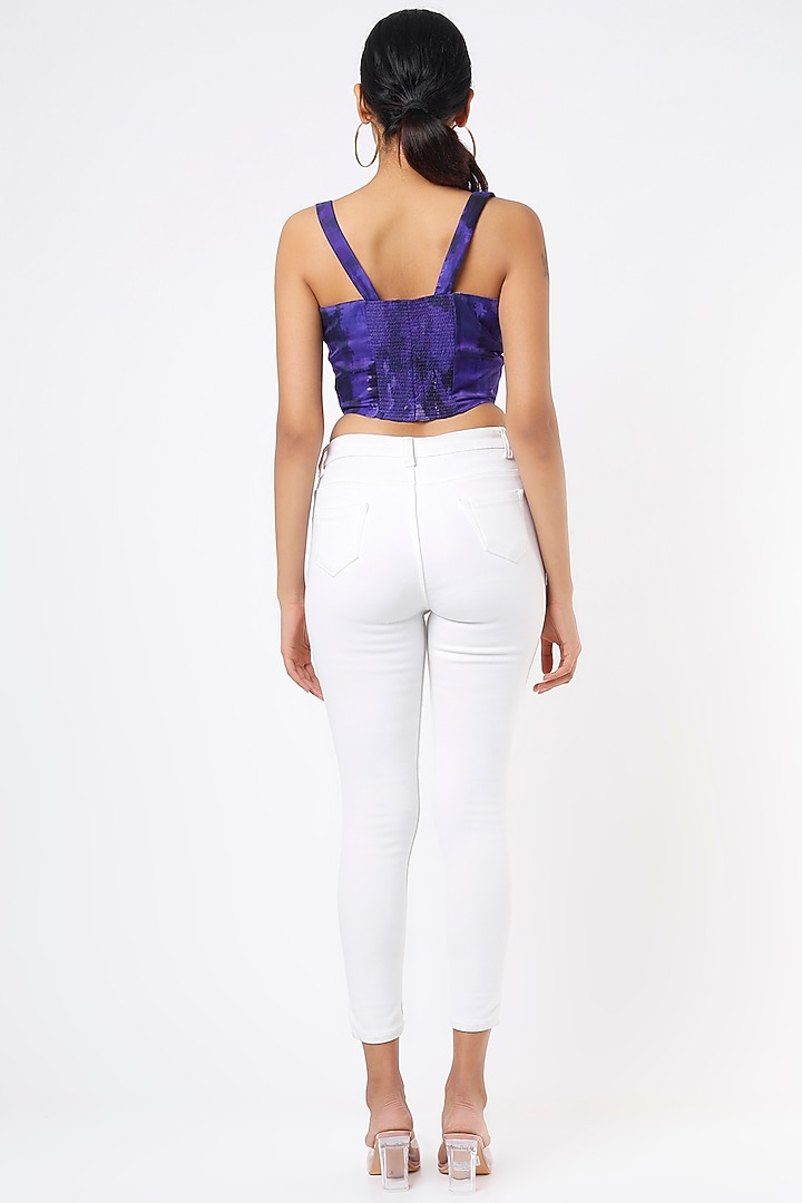 Purple Chiffon Bustier by Saaksha & Kinni at Pernia's Pop Up Shop