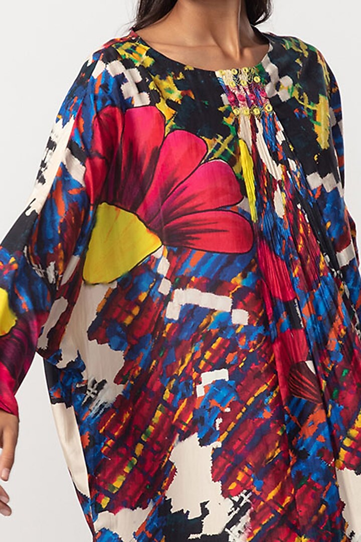 Multi-Colored Silk Abstract Printed Blouse by Saaksha & Kinni at Pernia's Pop Up Shop