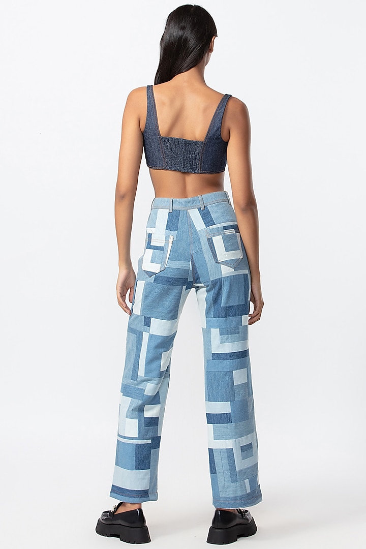 Blue Denim Bustier by Saaksha & Kinni at Pernia's Pop Up Shop