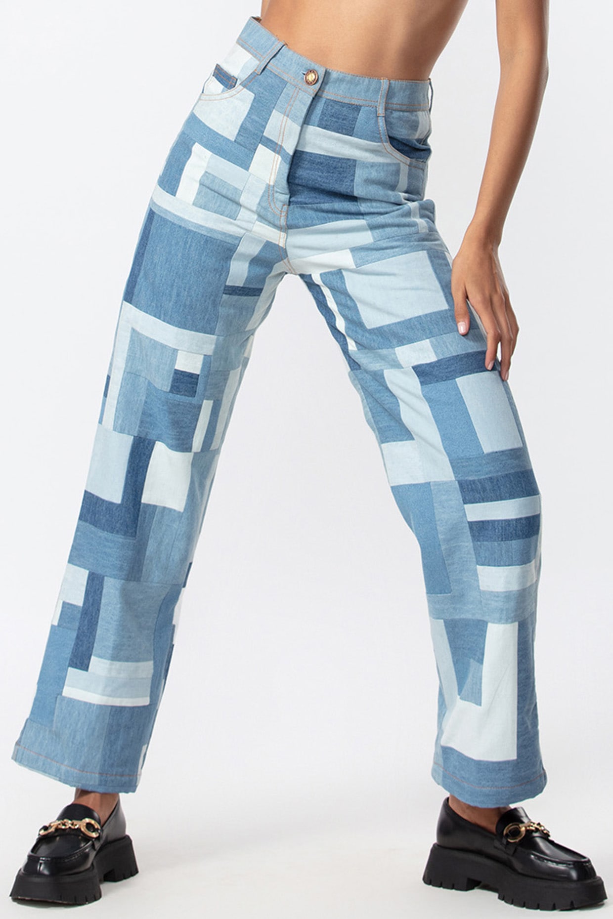 Blue Denim Jeans Design by Saaksha & Kinni at Pernia's Pop Up Shop 2024