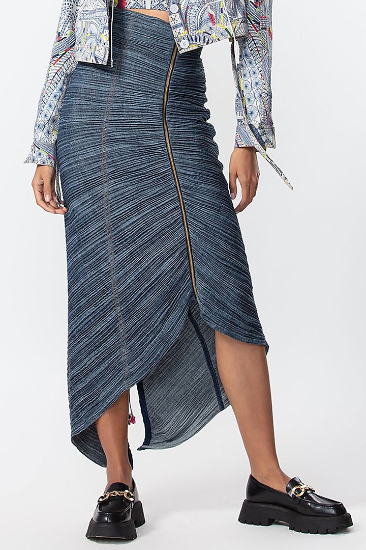 Blue Denim Skirt by Saaksha & Kinni at Pernia's Pop Up Shop