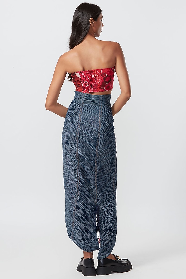Red & Pink Cotton Silk Bustier by Saaksha & Kinni at Pernia's Pop Up Shop