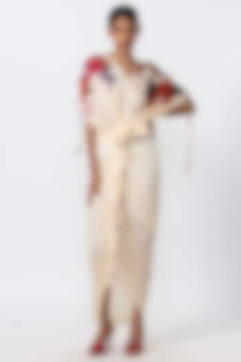 Ivory Cotton Silk Printed Dress by Saaksha & Kinni