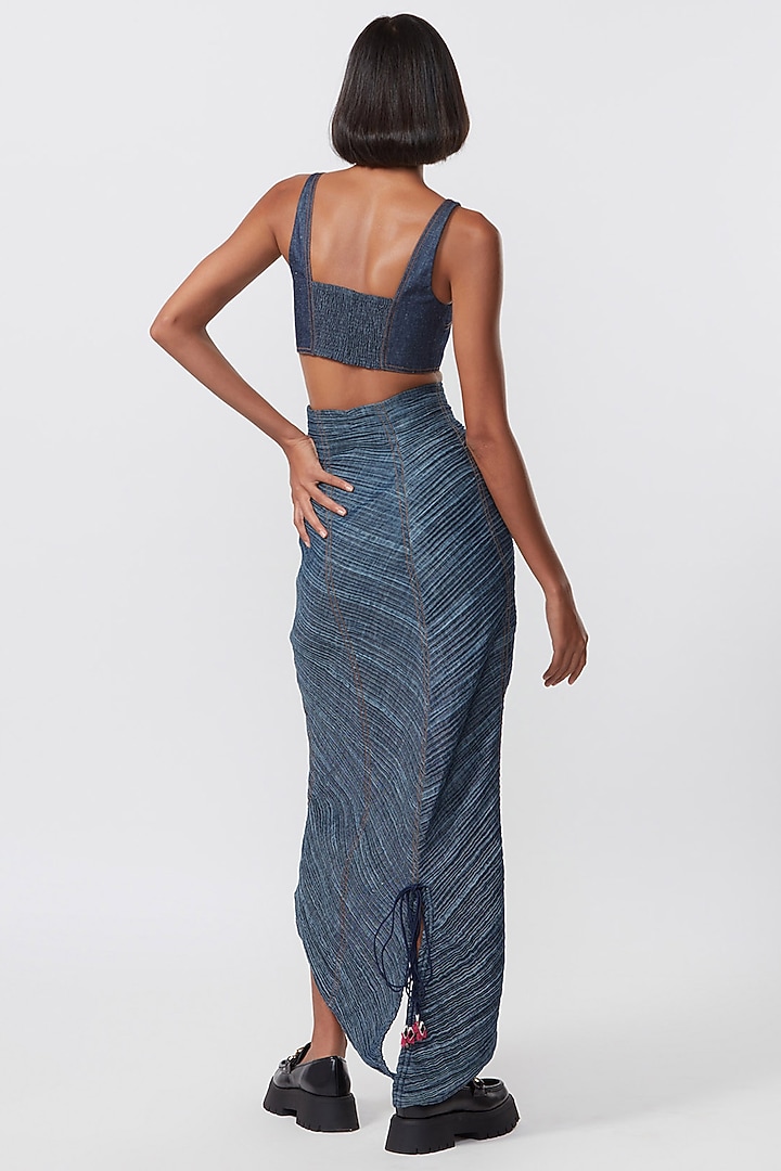 Blue Denim Bustier by Saaksha & Kinni at Pernia's Pop Up Shop