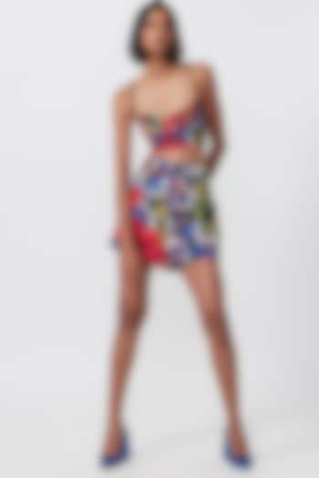 Multi-Colored Satin Printed Shorts by Saaksha & Kinni at Pernia's Pop Up Shop