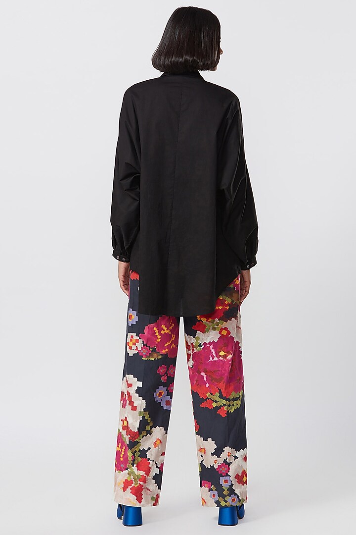 Hot Pink Cambric Cotton Abstract Printed Trousers by Saaksha & Kinni at Pernia's Pop Up Shop