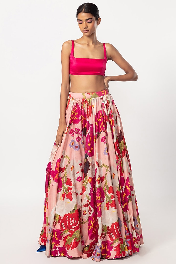 Hot Pink Silk Bustier by Saaksha & Kinni at Pernia's Pop Up Shop