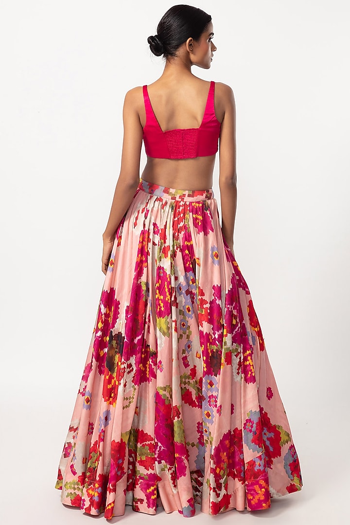 Hot Pink Silk Bustier by Saaksha & Kinni at Pernia's Pop Up Shop