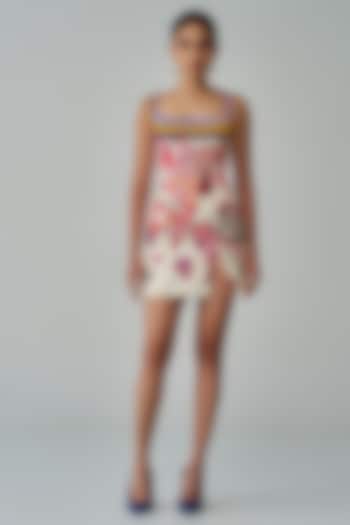 Multi-Colored Satin Paisley Printed Mini Summer Dress by Saaksha & Kinni at Pernia's Pop Up Shop