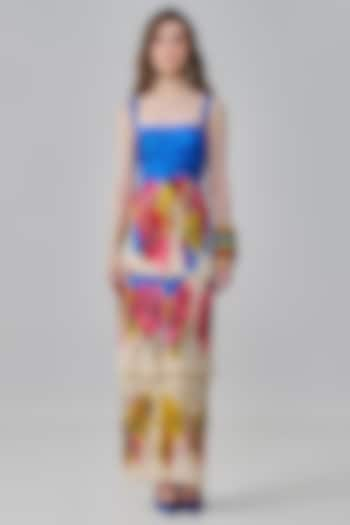 Multi-Colored Chiffon Floral Printed Tiered Maxi Dress by Saaksha & Kinni at Pernia's Pop Up Shop