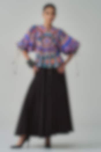 Black Poplin High-Waist Skirt Set by Saaksha & Kinni at Pernia's Pop Up Shop