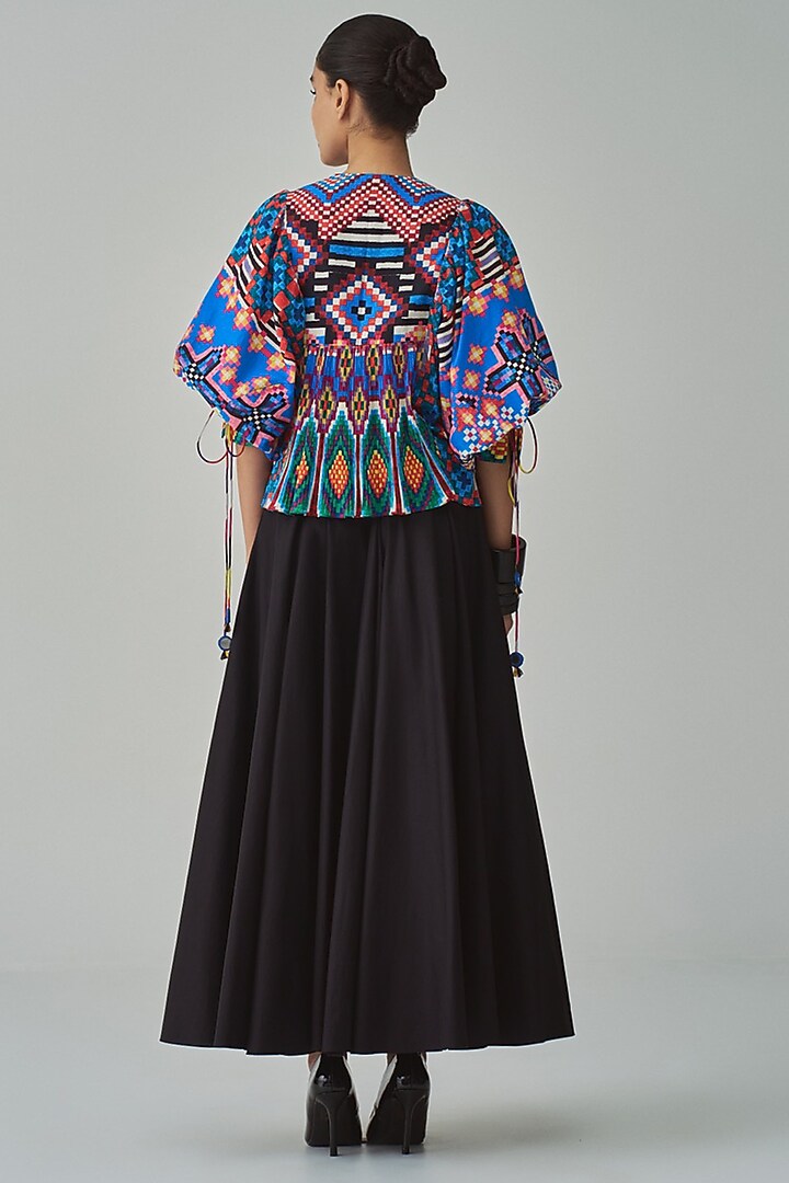 Black Poplin High-Waist Skirt Set by Saaksha & Kinni at Pernia's Pop Up Shop