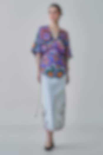 White Poplin Hand Embroidered Skirt Set by Saaksha & Kinni at Pernia's Pop Up Shop