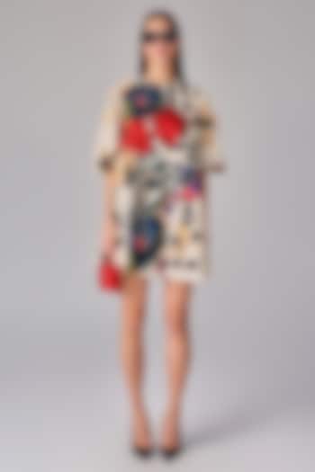 Multi-Colored Cambric Abstract Floral Printed Shift Summer Dress by Saaksha & Kinni at Pernia's Pop Up Shop