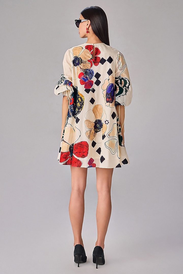 Multi-Colored Cambric Abstract Floral Printed Shift Summer Dress by Saaksha & Kinni at Pernia's Pop Up Shop