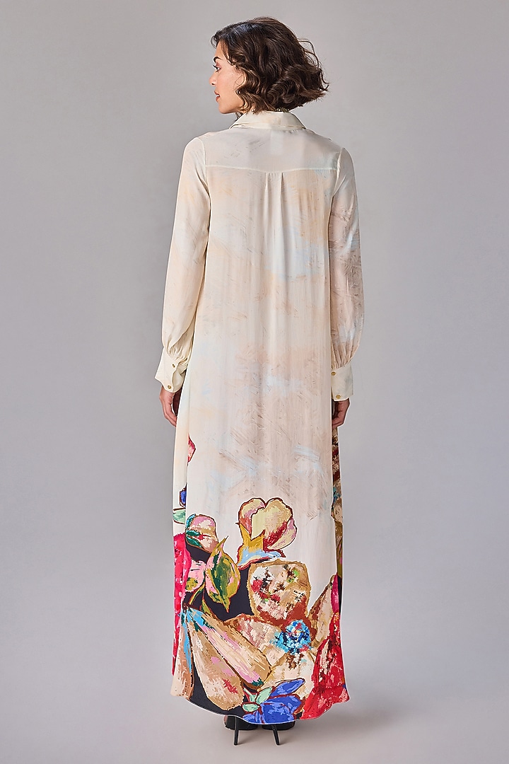 Multi-Colored Crepe Floral Printed Vacation Shirt Dress by Saaksha & Kinni at Pernia's Pop Up Shop