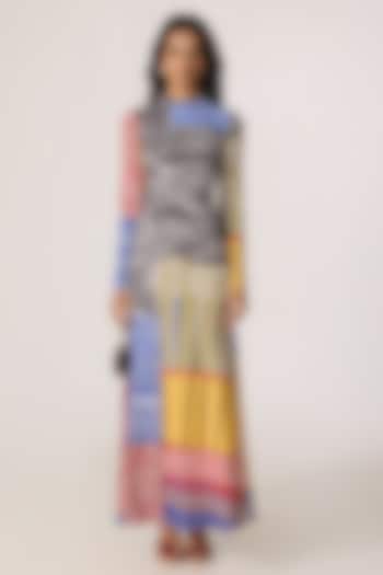 Multi-Colored Stretch Jersey Striped Fitted Maxi Summer Dress by Saaksha & Kinni at Pernia's Pop Up Shop