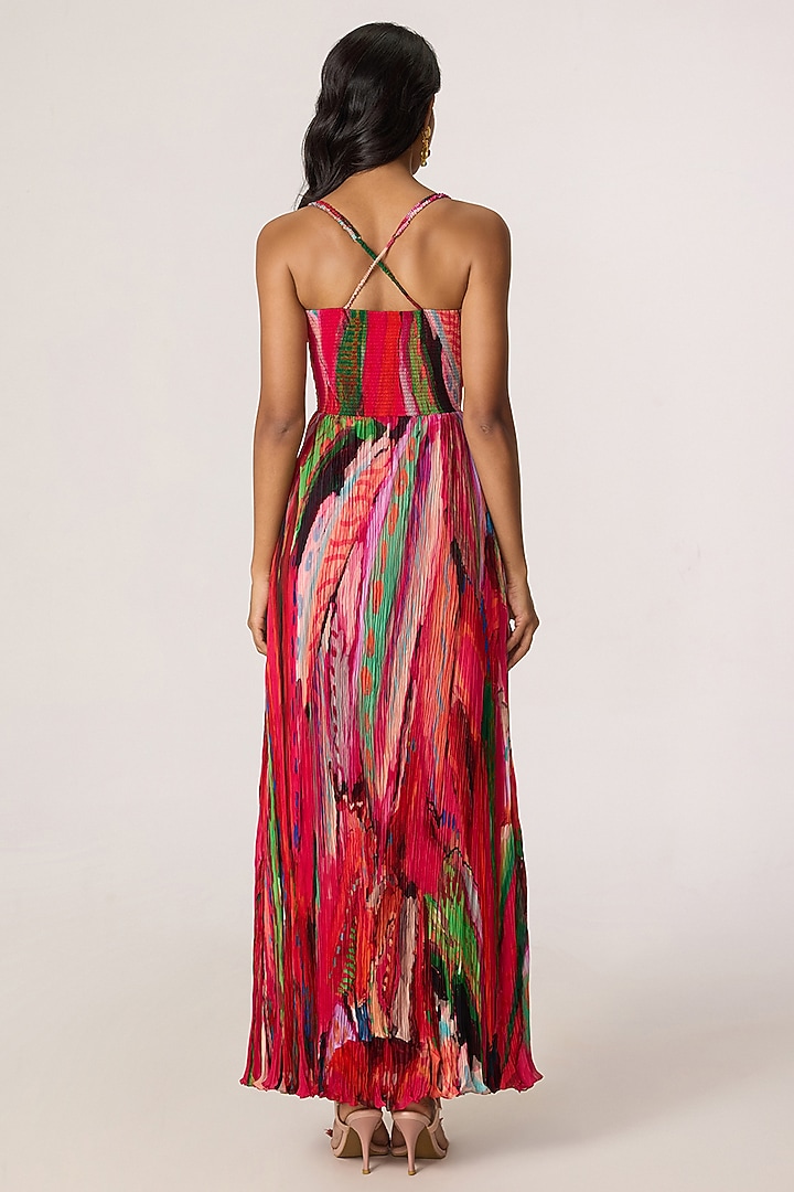 Multi-Colored Cotton Silk Floral Printed Maxi Vacation Dress by Saaksha & Kinni at Pernia's Pop Up Shop