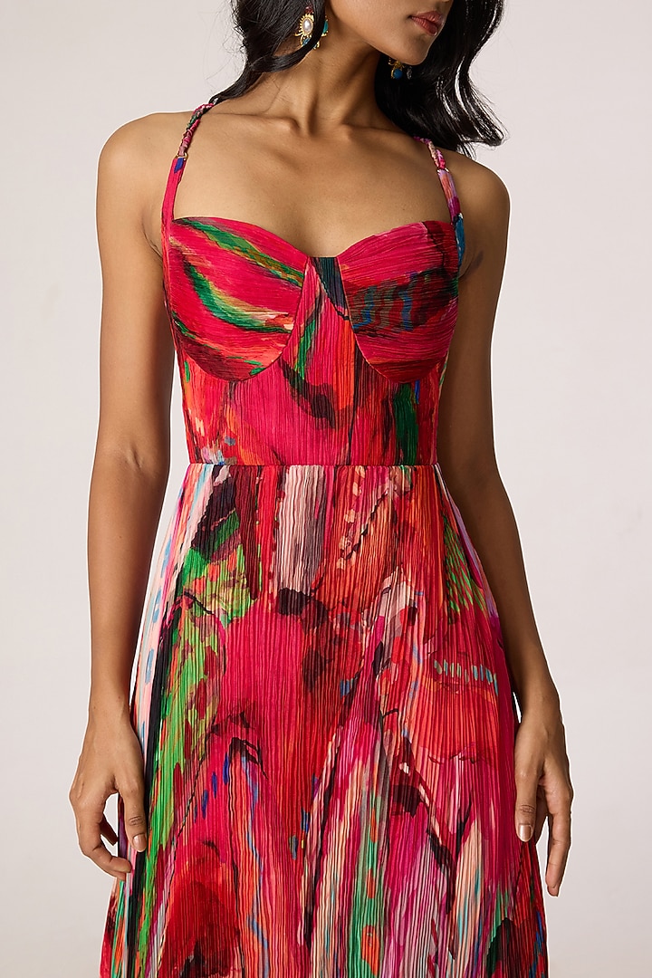 Multi-Colored Cotton Silk Floral Printed Maxi Vacation Dress by Saaksha & Kinni at Pernia's Pop Up Shop