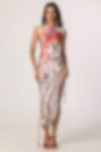 Multi-Colored Poly Florence Chiffon Tribal Printed Maxi Vacation Dress by Saaksha & Kinni at Pernia's Pop Up Shop