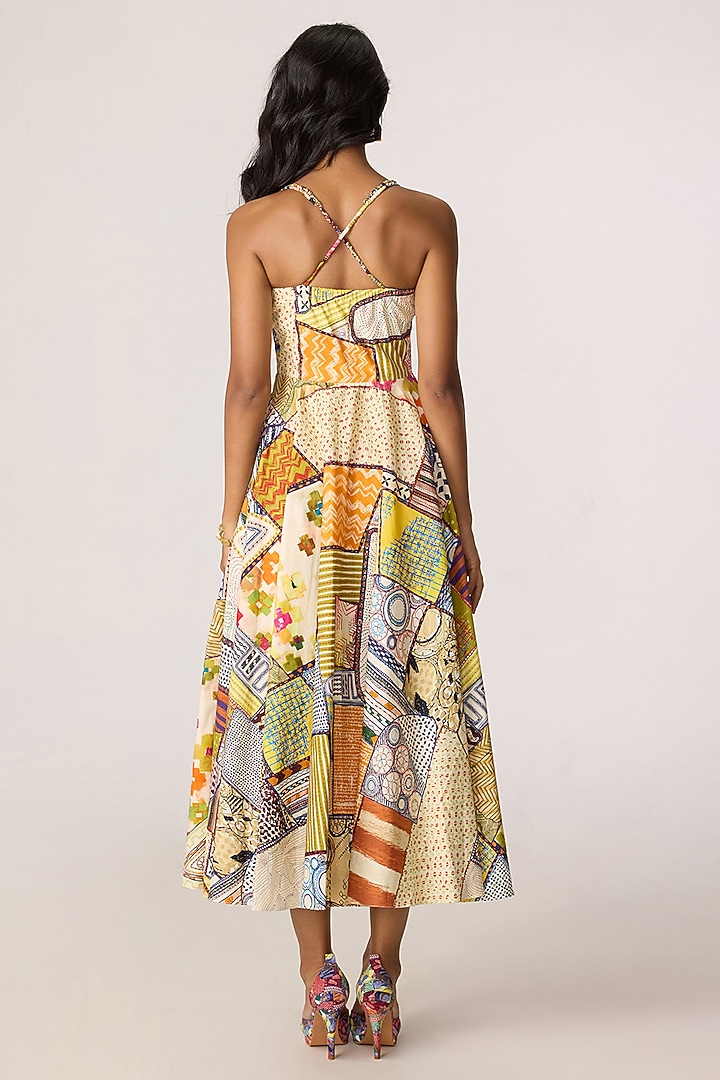 Multi-Colored Cotton Cambric Patchwork Printed Maxi Vacation Dress by Saaksha & Kinni at Pernia's Pop Up Shop