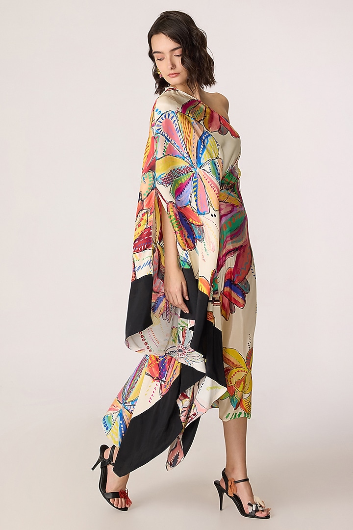 Multi-Colored Habutai Floral Printed Kaftan Summer Dress by Saaksha & Kinni at Pernia's Pop Up Shop