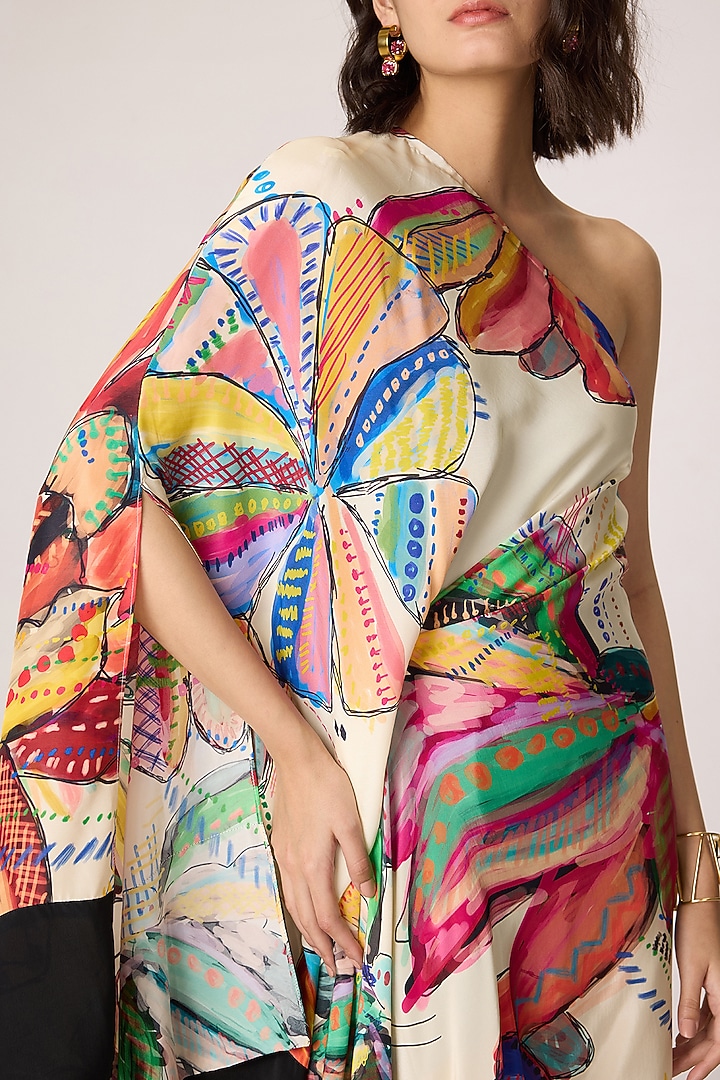 Multi-Colored Habutai Floral Printed Kaftan Summer Dress by Saaksha & Kinni at Pernia's Pop Up Shop