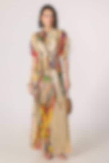 Multi-Colored Poly Florence Chiffon Floral Printed Skirt Set by Saaksha & Kinni at Pernia's Pop Up Shop