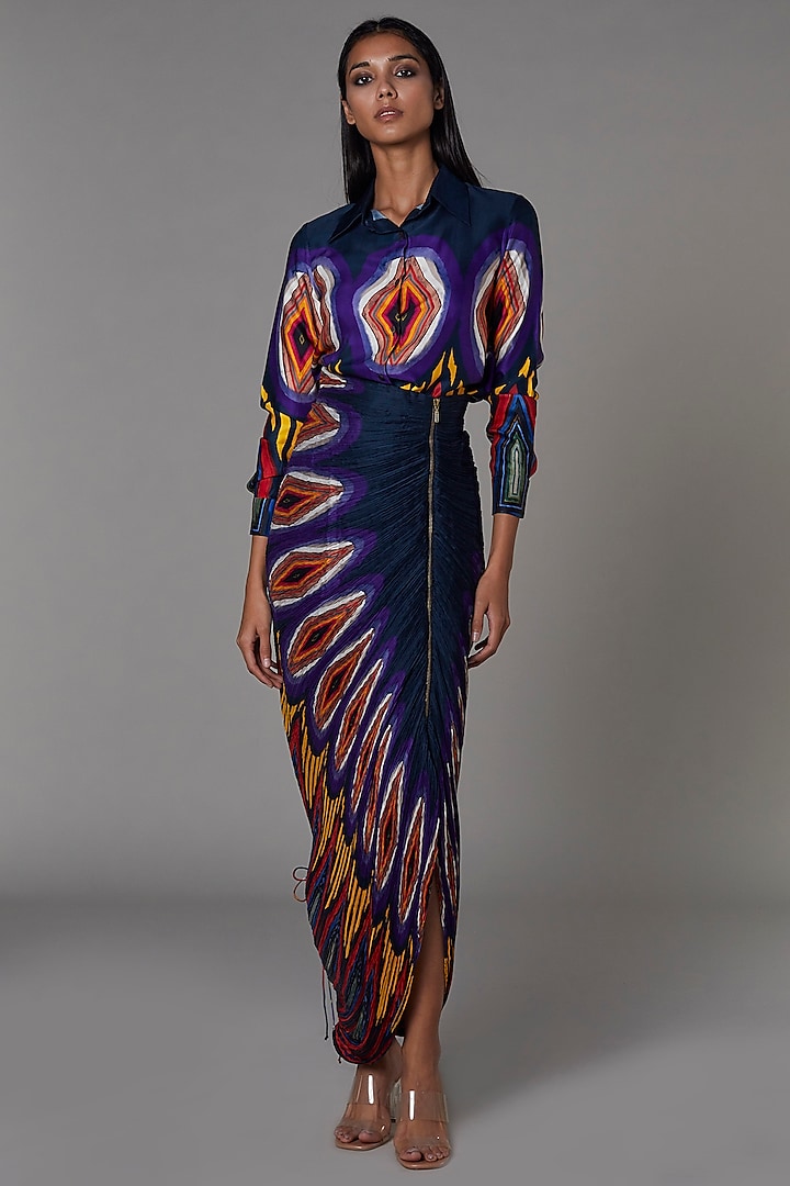 Multi-Colored Printed Skirt Set by Saaksha & Kinni at Pernia's Pop Up Shop